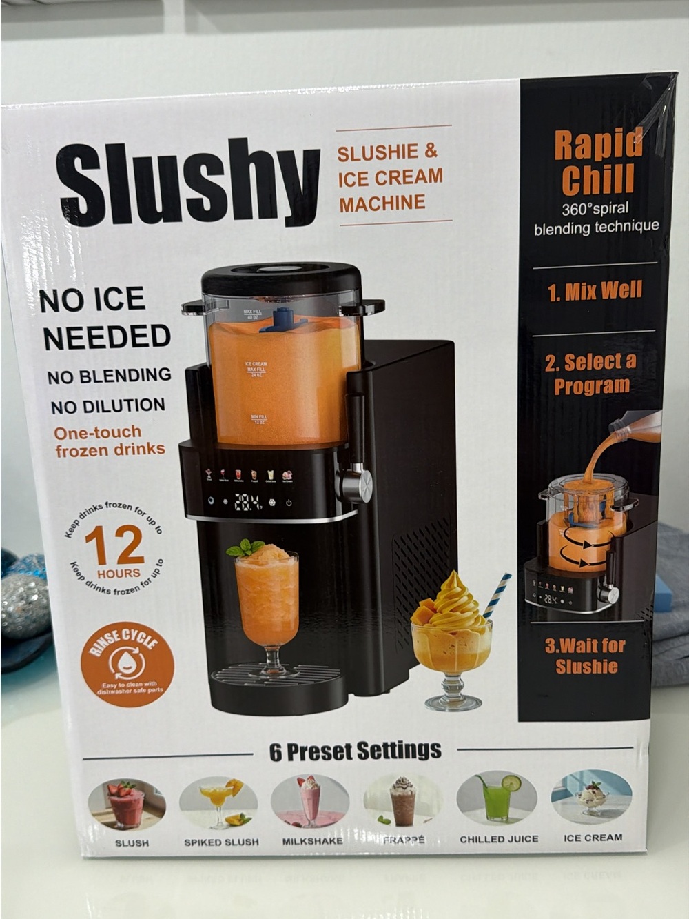 Lush Black Slushy & Ice Cream Machine